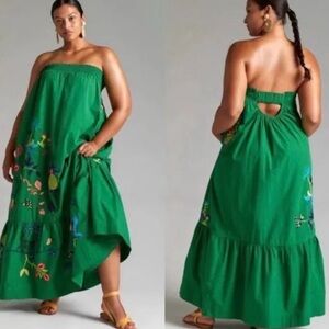 Anthropologie FARM Rio Embroidered Maxi Dress
